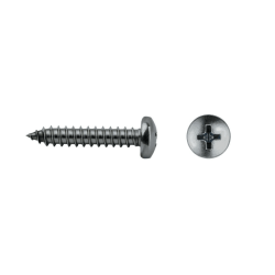 Tornillo DIN 7981 rosca chapa cabeza alomada impronta PH Ø4,8x80 mm acero inox A2