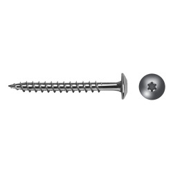 Tornillo BTW rosca madera cabeza ancha impronta TX Ø7x50 mm acero inox A2