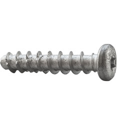 Anclaje tornillo directo BTS PT 5x60 cabeza alomada recubrimiento láminas de zinc aluminio