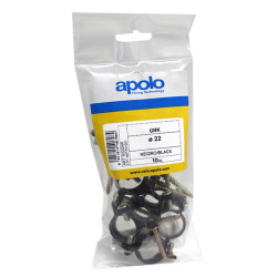 Bolsa abrazadera metálica M6 tipo GNK Ø 18 mm acero Plastificado negro