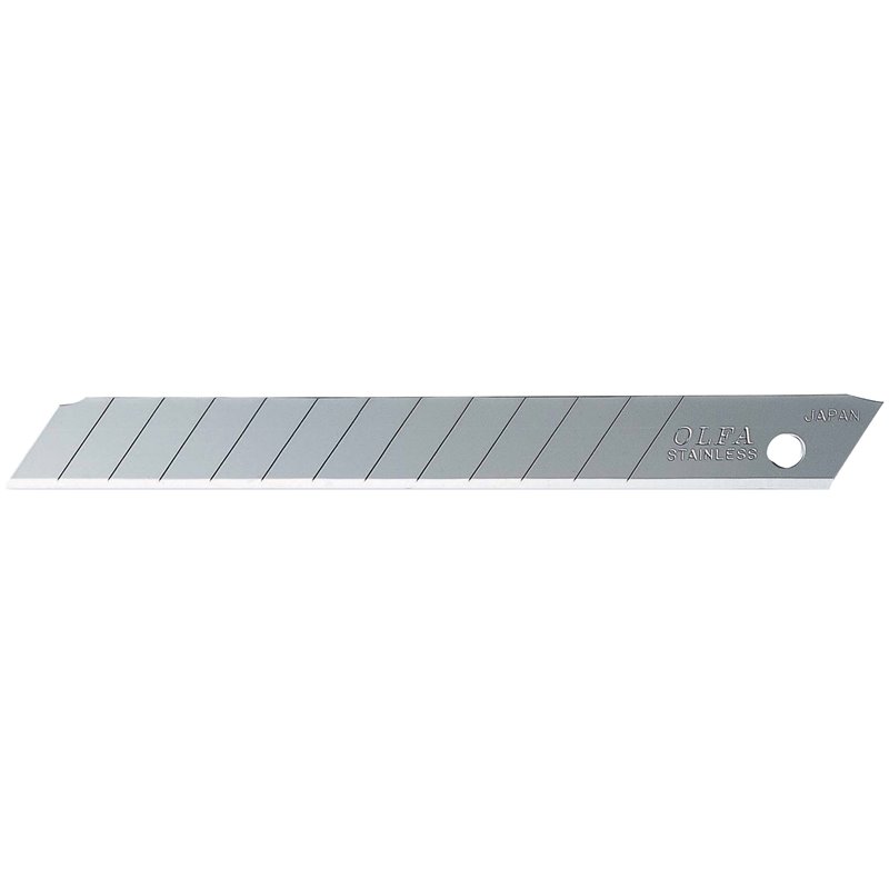 Pack de 50 cuchillas troceables 9 mm acero inoxidable plateadas