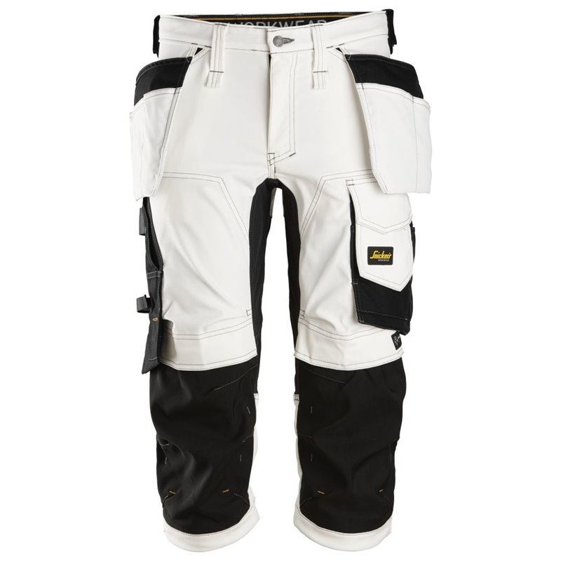 Pantalon pirata elasticos AllroundWork con bolsillos flotantes blanco-negro talla 092