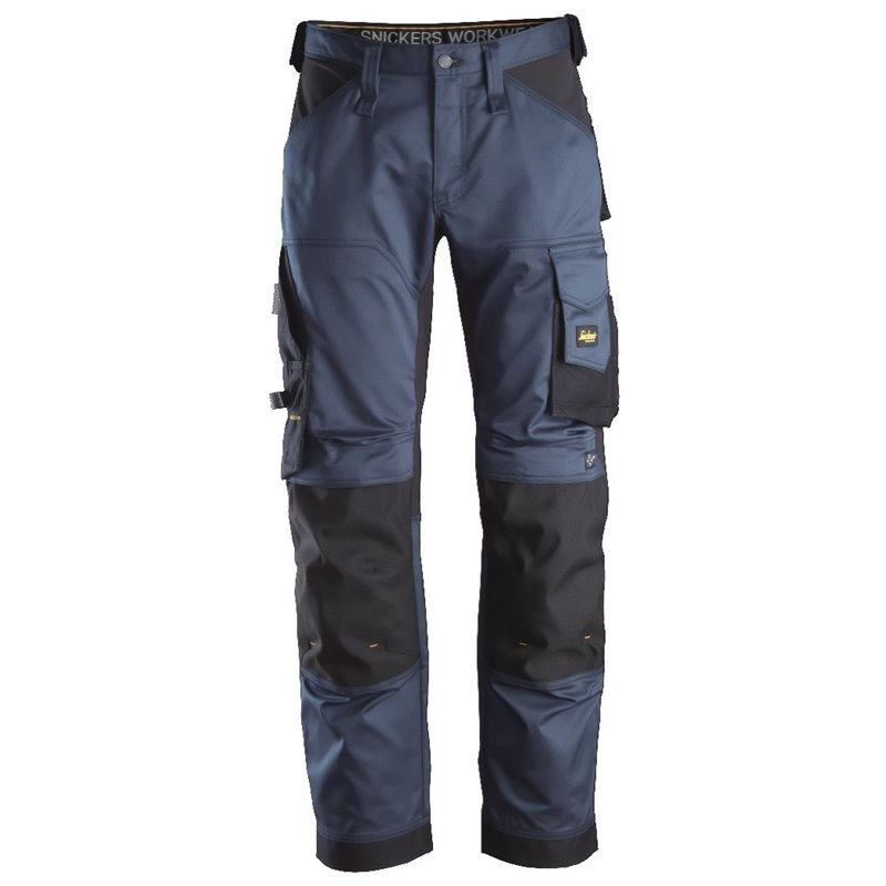 Pantalon elastico ajuste holgado AllroundWork azul marino-negro talla 100