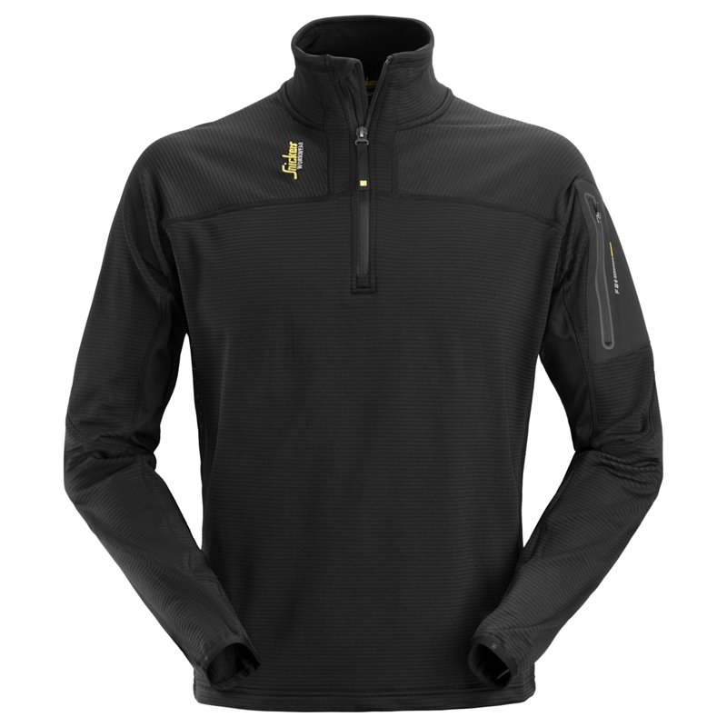 9435 Jersey Micro Fleece Body Mapping ½ Cremallera negro talla XL