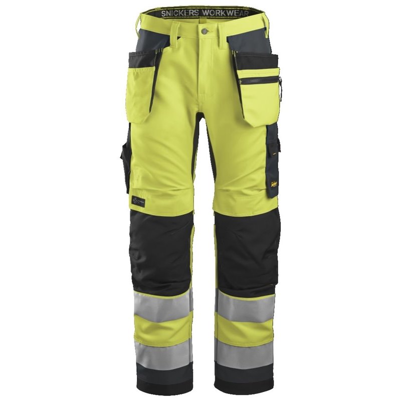 Pantalón Bols.Flot. AW+ Alta Vis. CL2 amarillo-gris acero T.52