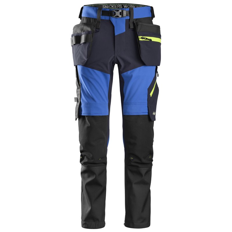 Pantalón FlexiWork Softshell elástico con bolsillos flotantes Azul Verdadero/Azul Marino talla 50