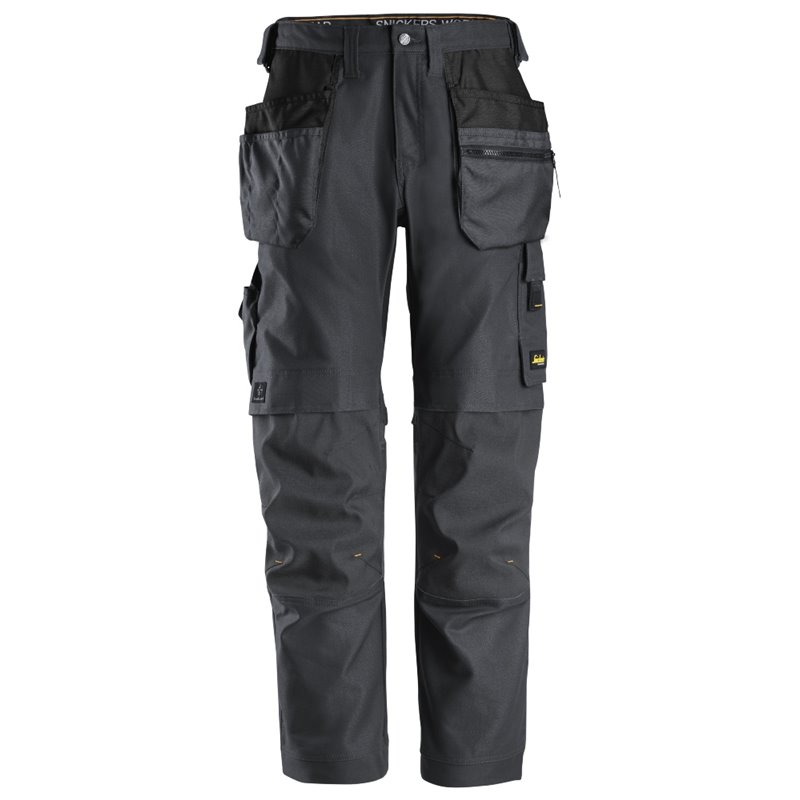 6224 Pantalones largos de trabajo elásticos con bolsillos flotantes Canvas+ AllroundWork gris acero talla 146