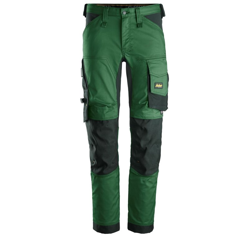 6341 Pantalones largos de trabajo elásticos AllroundWork verde forestal-negro talla 192