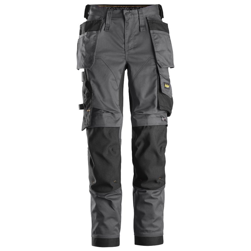 6247 Pantalones largos de trabajo elásticos para mujer con bolsillos flotantes AllroundWork gris acero-negro talla 92