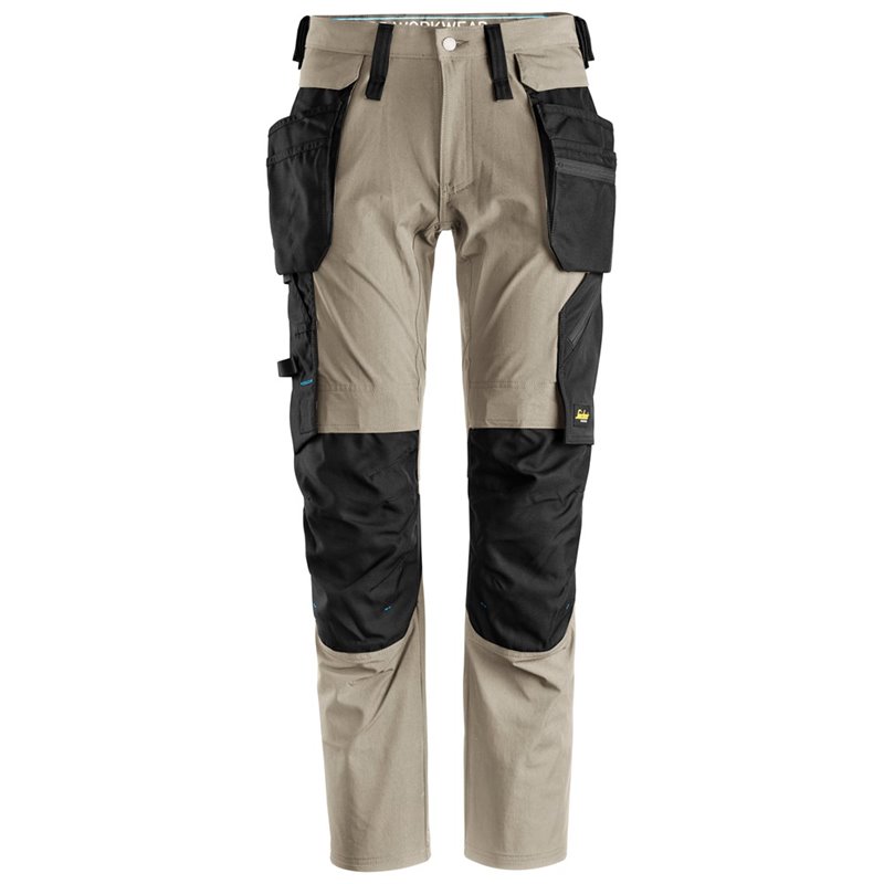 6208 Pantalones largos de trabajo con bolsillos flotantes desmontables LiteWork beige-negro talla 46