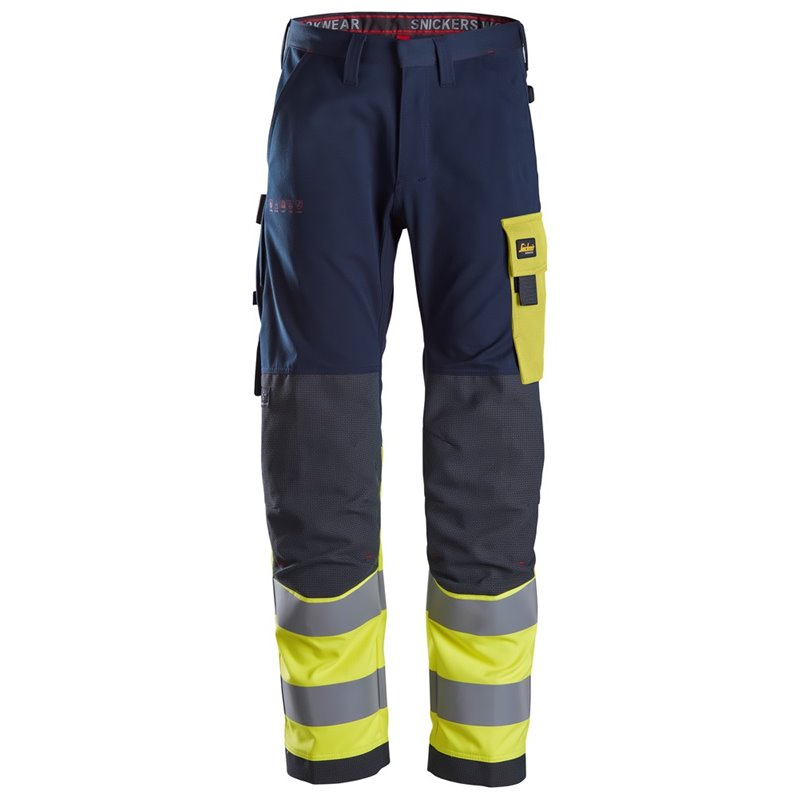 6376 Pantalones largos de trabajo de alta visibilidad clase 1 ProtecWork azul marino-amarillo talla 54