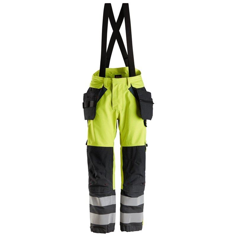 6568 Pantalones largos de trabajo de alta visibilidad clase 2 con bolsillos flotantes GORE-TEX ProtecWork amarillo-azul marino t