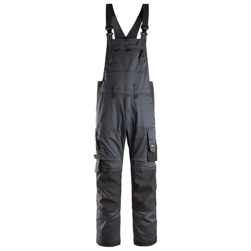 6051 Pantalones elástcos con peto y tirantes AllroundWork gris acero-negro talla 104