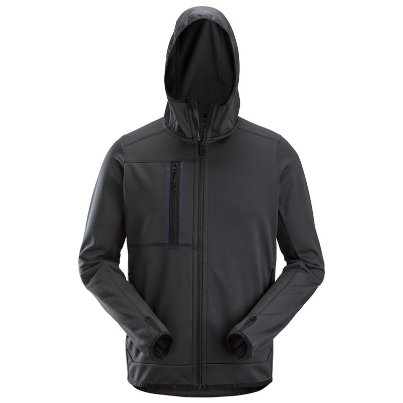 8058 Chaqueta con forro polar, capucha y cremallera completa AllroundWork gris acero talla 3XL