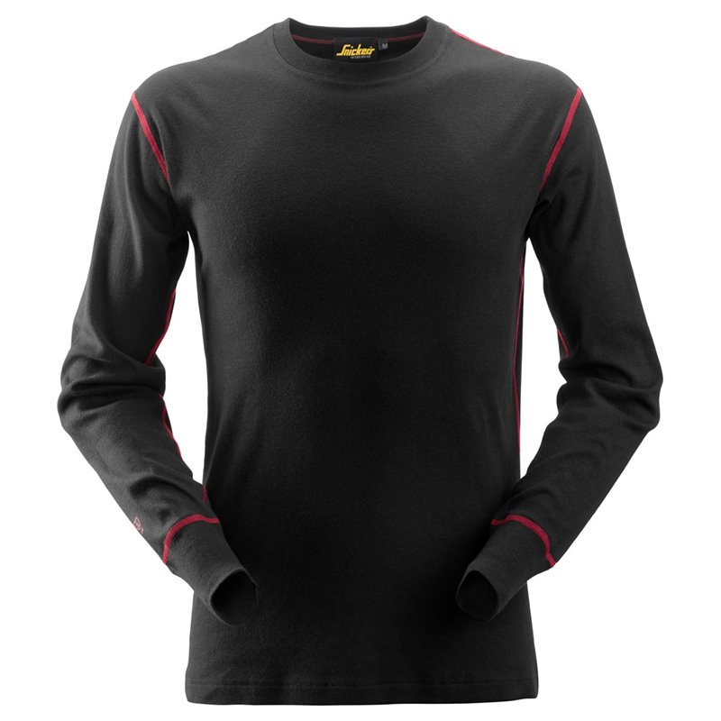 9461 Camisa de manga larga con cuello redondo ProtecWork negro talla XL