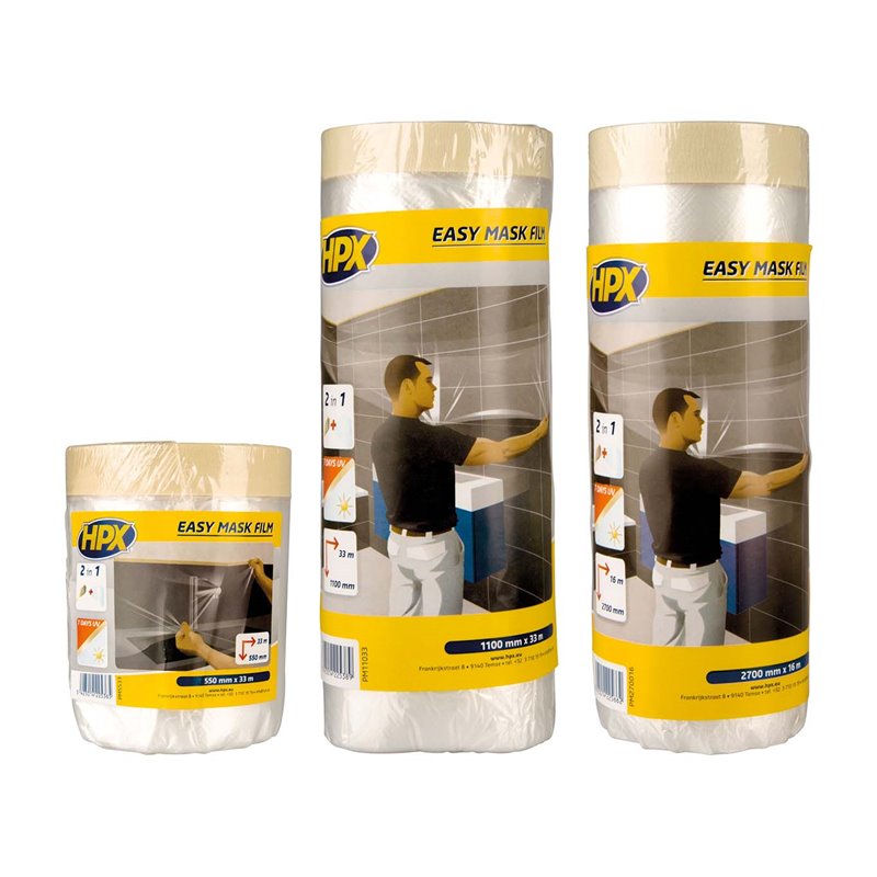 Film transparente con cinta de pintor Easy Mask (1100mm x 33m)
