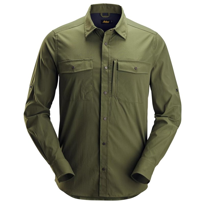 Camisa manga larga LiteWork 8521 verde caqui 3XL
