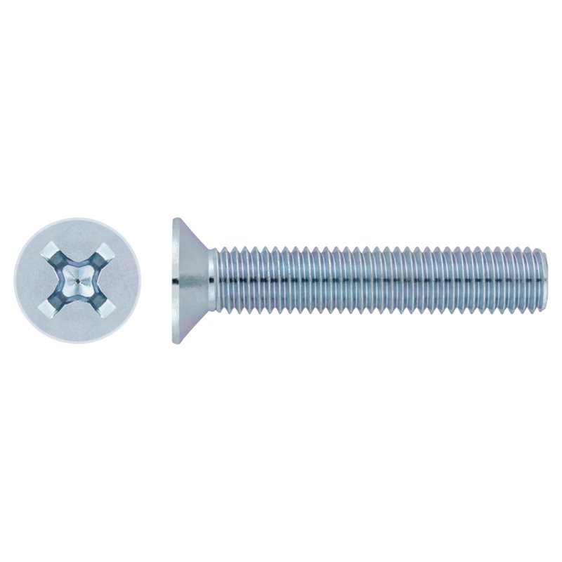 DIN-965 [CV] Tornillo rosca métrica con cabeza avellanada PH, 4.8. Tornillo rosca métrica con cabeza avellanada PH, 4.8. Zincado