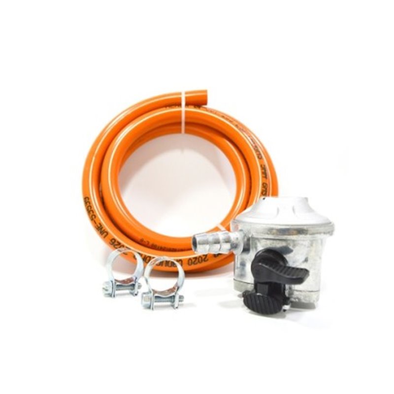 Kit regulador de gas butano (Canarias, Ceuta y Melilla) + tubo 1,5 m + 2 abrazaderas
