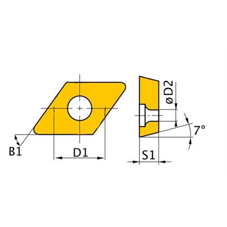 PLAQUITA PARA 25/37, ISO DCMT11T304, 5 UN OPTIMUM REF.3441281