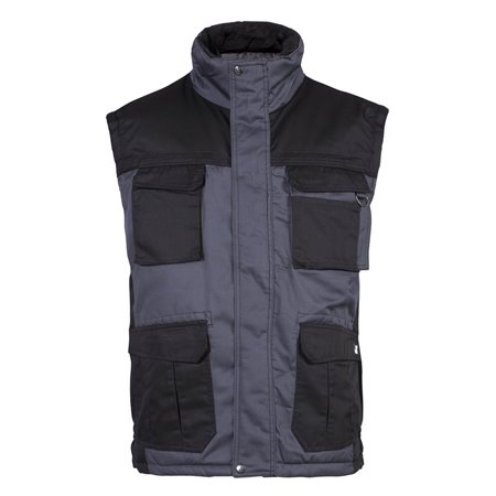CHALECO PIATTEC MULTIBOLSILLOS ACOLCHADO GRIS/NEGRO 3XL ASLAK REF.444121441G3XL