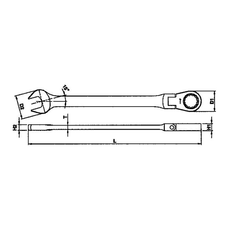 Llave Combinada con Carraca Articulada  600509RF - 9MM