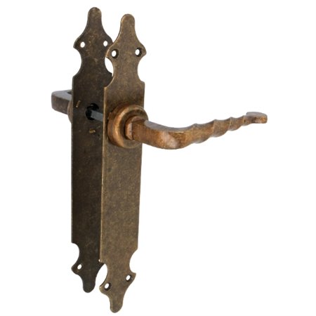 AMIG 19197  Manilla con placa 101P  280 x 44 mm  Placa de acero, Tirador de zamak  Cuero