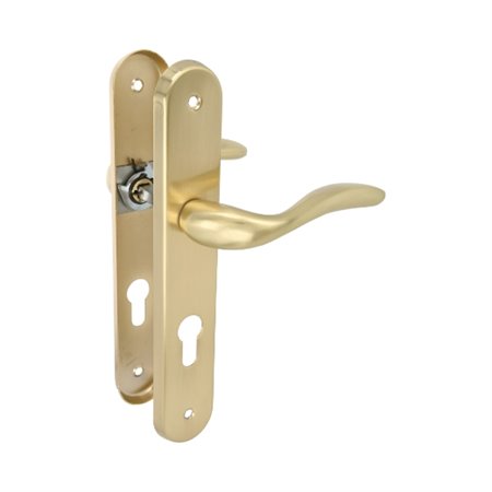 AMIG 20021  Manilla con placa LENA PB  238 x 40 mm  Acero / Zamak  Latonado mate