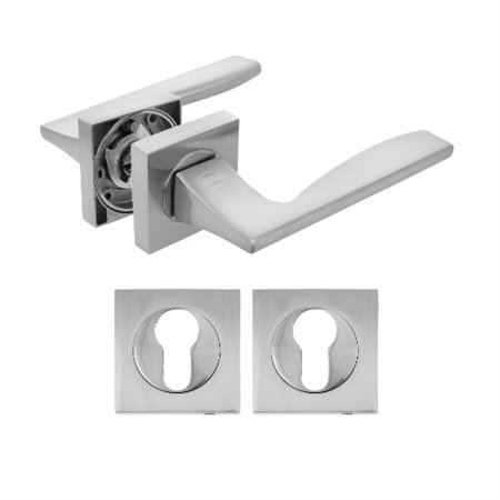 AMIG 22515  Manilla con roseta + bocallaves TARIFA  51 x 51 mm  Zamak  Cromado mate