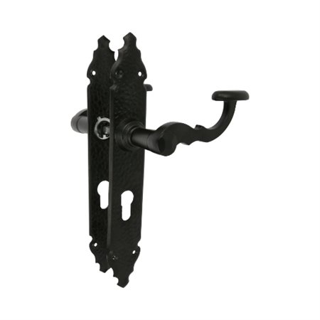 AMIG 23550  Manilla con placa 100PB  280 x 44 mm  Placa de acero, Tirador de zamak  Negro