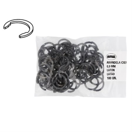 AMIG 23706  Arandela de cierre 1  0,9 mm  Latón