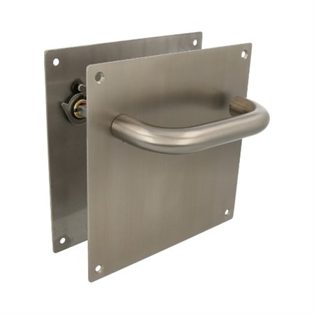 AMIG 24037  Manilla con placa 3C AMHYG  180 x 180 mm  Acero inoxidable 18/8  Mate