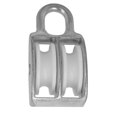 AMIG 24899  Polea doble fija 651  9 x 40 mm  Zamak  Zincado