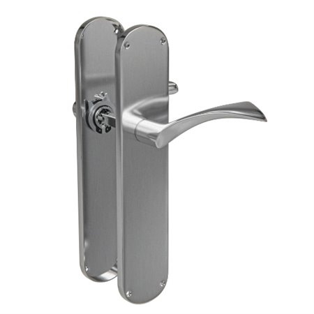AMIG 25322  Manilla con placa ISHI PANB  280 x 60 mm  Aluminio / Acero  Níquel cepillado