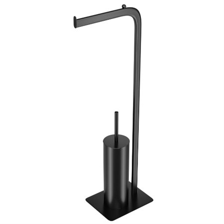 AMIG 25909  Portarrollos con escobillero FORMADUO  210 x 160 x 725 mm  Acero / Polipropileno  Negro