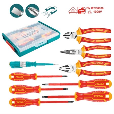 TOTAL 41114  Estuche con 9 herramientas aisladas THKTV02H091