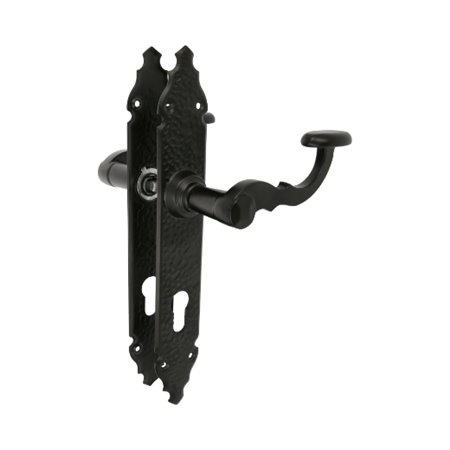 AMIG 7817  Manilla con placa 100PB  280 x 44 mm  Placa de acero, Tirador de zamak  Negro