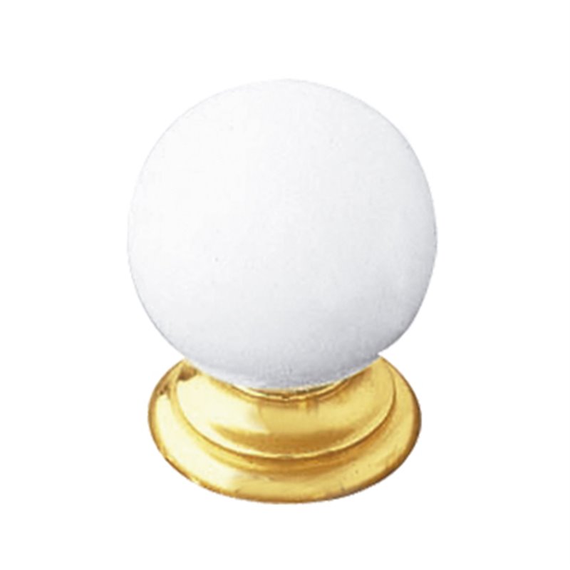 Pomo bola AMIG Mod. 64 Blanco/oro Ø30 mm
