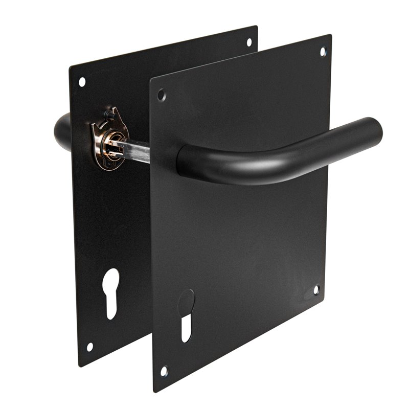 Manilla con placa AMIG Mod. 4CB85 Negro 180 x 180 mm Bocallave a 85 mm