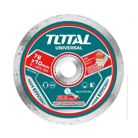 Disco diamante ladrillo y hormigón TOTAL TAC2120763 Ø76 mm - Pack 50 uds