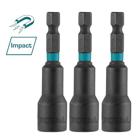 Casquillos magnéticos de impacto de 1/4" TOTAL TAC271031 65 mm - Pack 25 uds