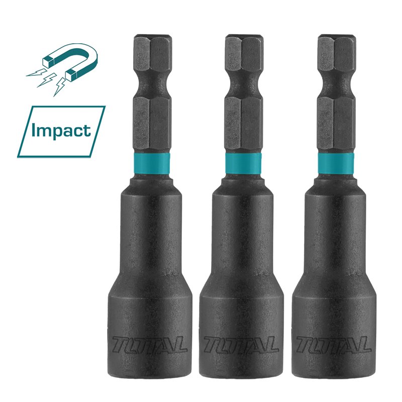 Casquillos magnéticos de impacto de 1/4" TOTAL TAC271031 65 mm - Pack 25 uds