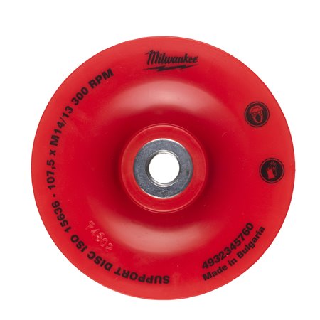 Plato flexible 110mm eje de 14,2 con tuerca M14 MILWAUKEE Ref.4932345760