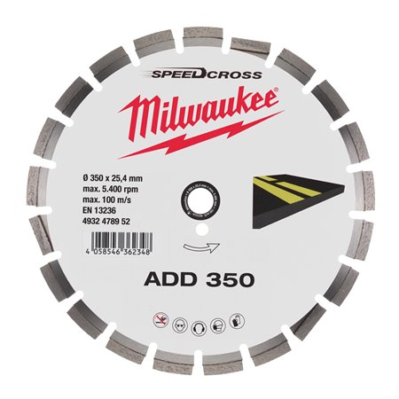 Disco diamante SPEEDCROSS Asfalto - ADD 350mm MILWAUKEE Ref.4932478952