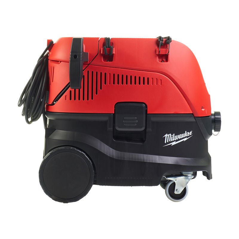 Aspirador de polvo de 30l, clase M, 1.200W, líquidos y sólidos, 250mbar de succión, sistema de limpieza de filtro, diámetro de l