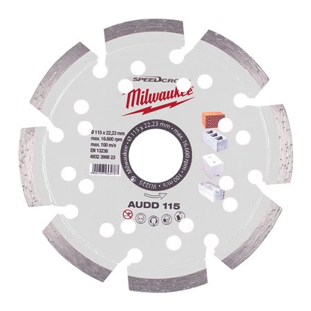 Disco diamante SPEEDCROSS Mat.Abrasivos - AUDD 115mm MILWAUKEE Ref.4932399823