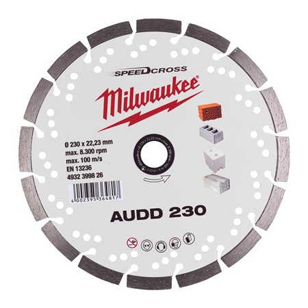 Disco diamante SPEEDCROSS Mat.Abrasivos - AUDD 230mm MILWAUKEE Ref.4932399826