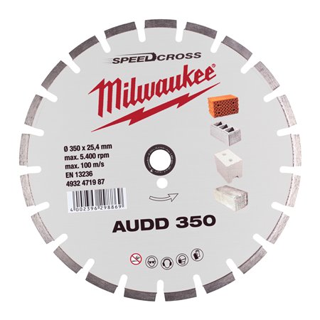 Disco diamante SPEEDCROSS Mat.Abrasivos - AUDD 350mm MILWAUKEE Ref.4932471987