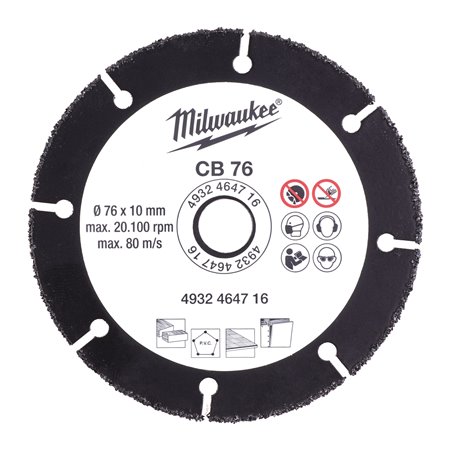 Disco con grano de TCT de 76mm MILWAUKEE Ref.4932464716