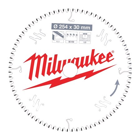 Disco MS Alu 254x30x3,0x80 TCG neg. MILWAUKEE Ref.4932471318